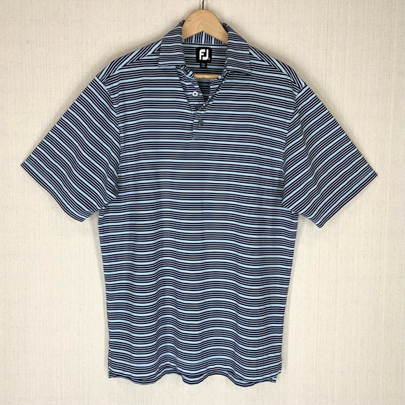 FootJoy~Men’s Striped Performance Golf‎ Polo~Sz M - Picture 1 of 12